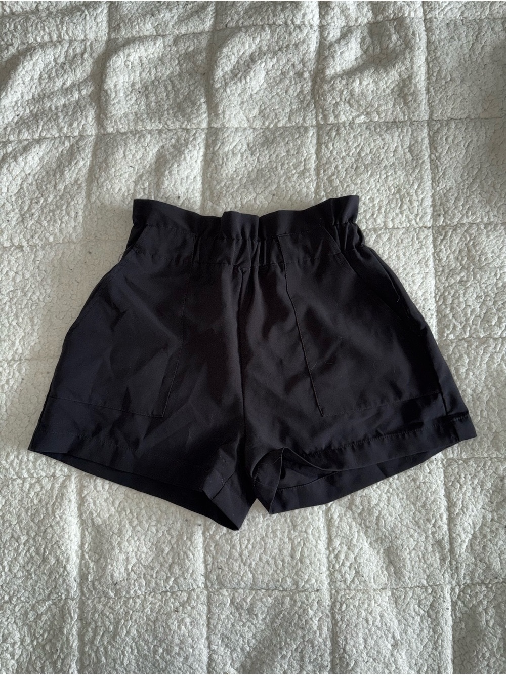 Urban Heritage Black High-Waist Ruffle-Waist Shorts